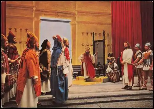 Ansichtskarte Oberammergau Passionsspiele Christus vor Herodes 1960