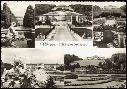 Ansichtskarte Hietzing-Wien Mehrbildkarte mit Schloss Schönbrunn 1960