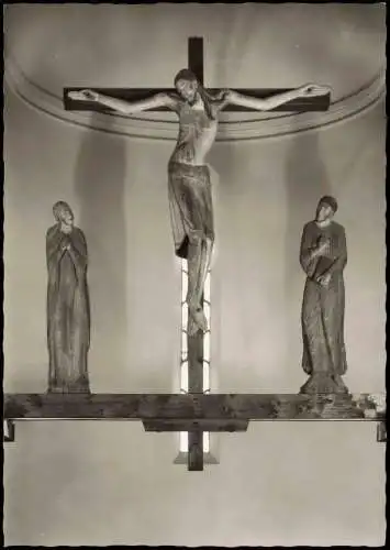 Seckau Benediktiner-Abtel Stmk. Kreuzigungsgruppe über dem Hochaltar 1966