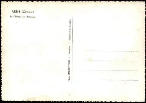 CPA Arbis Gironde Schloß Chateau 1961