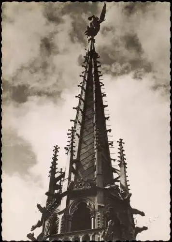 Le Mont-Saint-Michel La Flèche et l'Archange - Stimmungsbild Fotokarte 1952