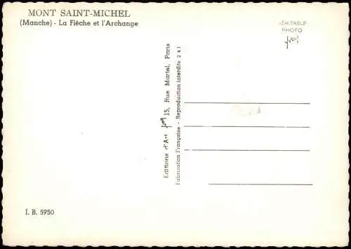 Le Mont-Saint-Michel La Flèche et l'Archange - Stimmungsbild Fotokarte 1952