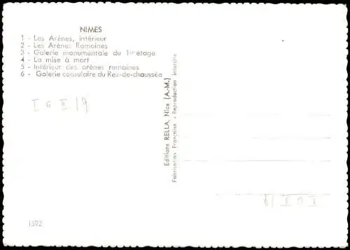 CPA Nîmes Les Arènes, intérieur Arenes MB 1962