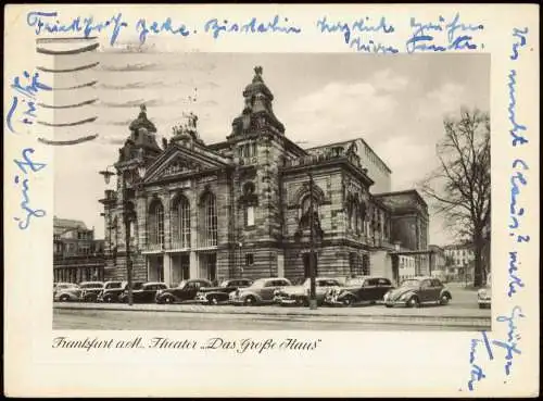 Ansichtskarte Frankfurt am Main Theater Das Große Haus VW Käfer 1955