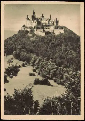 Ansichtskarte Hechingen Burg Hohenzollern 1952  gel. Posthorn Notopfer Berlin