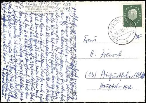 Ansichtskarte Heepen-Bielefeld St. Hedwigskirche - Schlackenwerder Kodex 1959