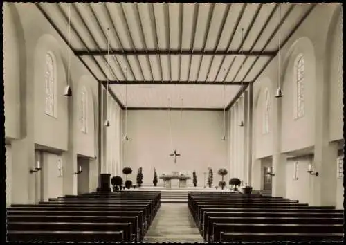 Ansichtskarte Heepen-Bielefeld St. Hedwigskirche Innenraum 1962