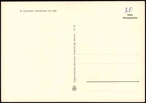 Ansichtskarte Sigmaringen St. Dorothea. Schwäbisch um 1460 Schloss 1958