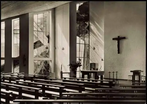 Ansichtskarte Sandkrug (LK Oldenburg)-Hatten Kirche St.-Ansgar - Altar 1962
