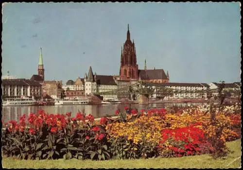Ansichtskarte Frankfurt am Main Panorama, Fahrgastschiffe 1959