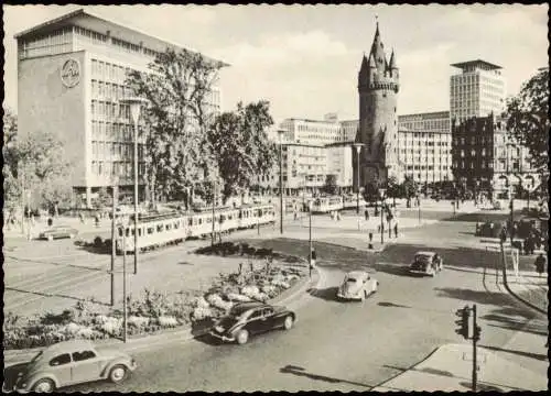 Ansichtskarte Frankfurt am Main Eschenheimer Tor VW Käfer, Bayer-Haus 1959