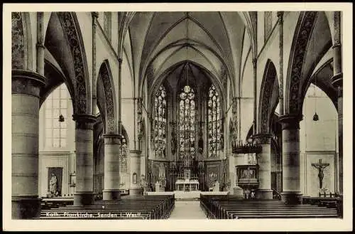 Ansichtskarte Senden (Westfalen) Kath. Pfarrkirche, Innenansicht 1958