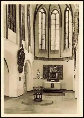 Lüneburg Johanniskirche Taufkapelle spätgotischem Flügelaltar Taufkessel 1960