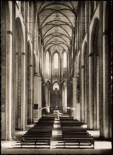 Ansichtskarte Lübeck Innenansicht St. Marienkirche Mittelschiff 1960