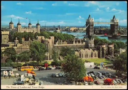 Postcard London City View with Tower Bridge 1966