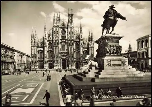 Cartoline Mailand Milano Piazza del Duomo, Dom Kirche 1957