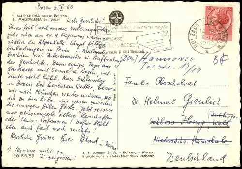 Cartoline Bozen Bolzano Umlandansicht S. MADDALENA presso Bolzano 1960