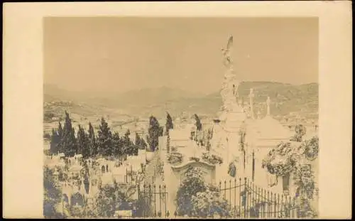 CPA Nizza Nice Friedhof mit Statuen, le cimetière du château 1923