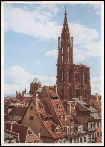 CPA Straßburg Strasbourg Stadtteilansicht mit dem Münster 1960