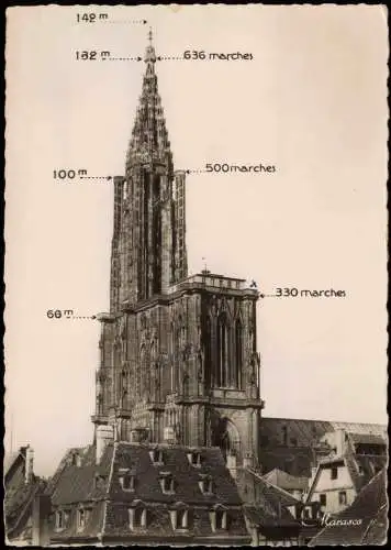 CPA Straßburg Strasbourg Kathedrale, La Cathédrale 1953
