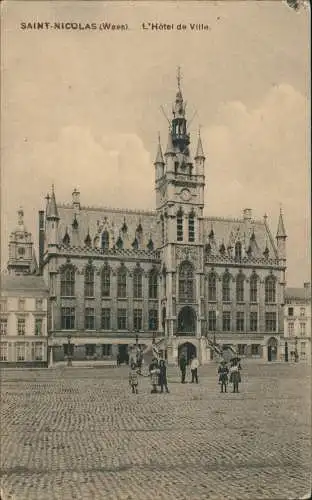 Postkaart Sint-Niklaas Saint-Nicolas L'Hôtel de Ville. Rathaus 1915