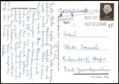 Scheveningen-Den Haag Den Haag Kurhaus, Platz davor mit Tram Straßenbahn 1962