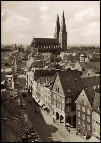 Ansichtskarte Lübeck Marienkirche vom Jacobikirchturm 1960