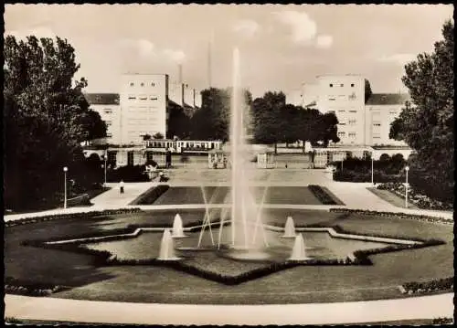 Ansichtskarte Ludwigshafen Ebertpark Haupteingang 1957