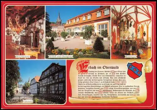 Erbach (Odenwald) Hirschgalerie Rittersaal Altstadt - Chronikkarte 1989