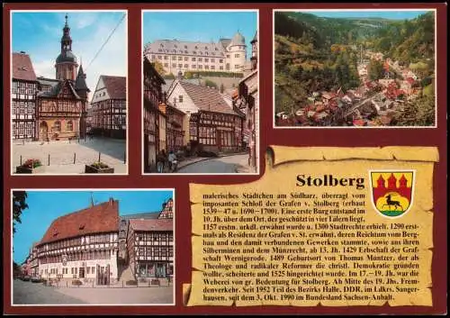 Ansichtskarte Stolberg (Harz) Mehrbild Panorama Straßen - Chronikkarte 1989