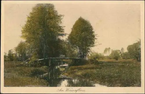 Ansichtskarte Burg (Spreewald) Am Wiesenfliess - Brücke 1924