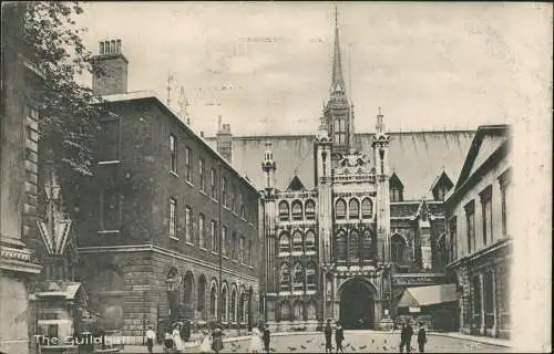 London The Guildhall Building & Street View/Strassen Partie 1913