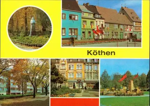 Köthen Bachdenkmal, Holzmarkt, Bernhard-Kellermann-Straße, Unterer Boulevard, Denkmal in der Karl-Marx-Allee 1981
