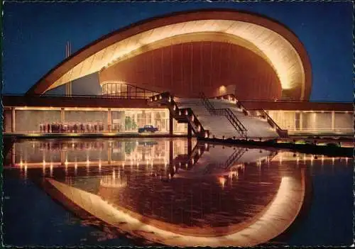 Ansichtskarte Tiergarten-Berlin Kongreßhalle Beleuchtung bei Nacht 1967
