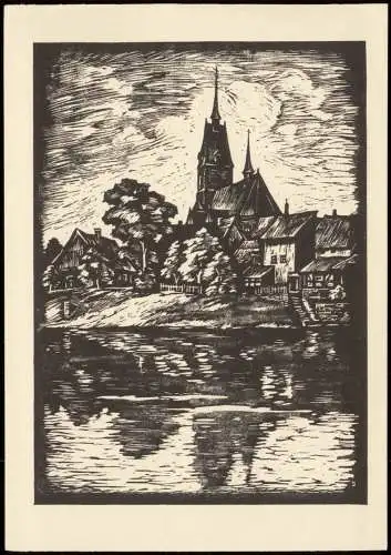 Lüchtringen-Höxter (Weser) Scherenschnitt Schattenschnitt - Stadt 1962