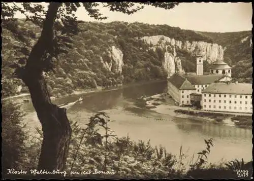 Ansichtskarte Kelheim Blick über die Donau auf Kloster Weltenburg 1961