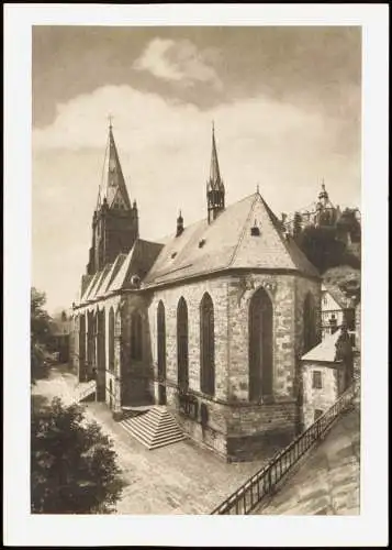 Ansichtskarte Marburg an der Lahn Ev. Pfarrkirche Marienkirche 1954