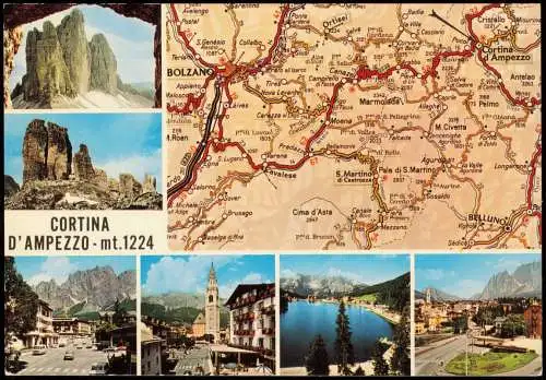 Cartoline Cortina d´Ampezzo Landkarten und Mehrbild Ansichtskarte 1978