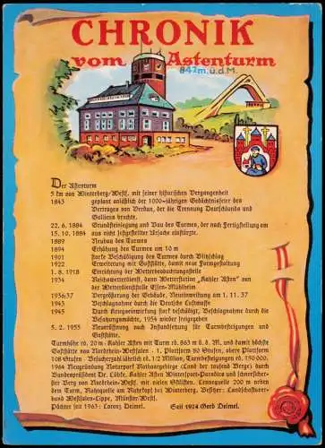 Ansichtskarte Winterberg Astenturm 1985