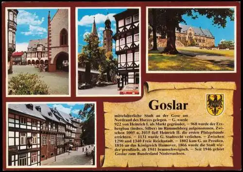 Ansichtskarte Goslar Markt, Kirche, Fachwerkhäuser 1995