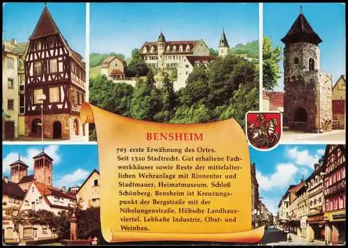 Ansichtskarte Bensheim Stadtteilansichten - Chronikkarte 1988