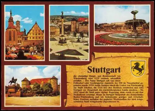 Ansichtskarte Stuttgart Stadtteilansichten - Chronikkarte 1984