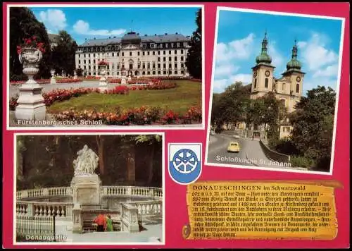 Ansichtskarte Donaueschingen Stadtteilansichten - Chronikkarte 1986