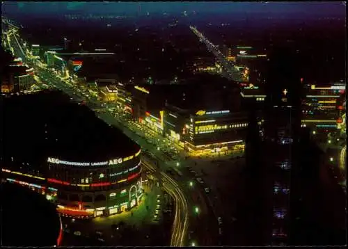 Ansichtskarte Charlottenburg-Berlin Kurfürstendamm und City bei Nacht 1987