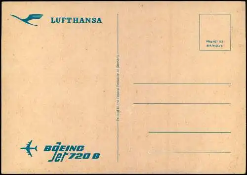Ansichtskarte  Flugzeuge - Boeing Lufthansa Airplan auf Rollfeld 1981
