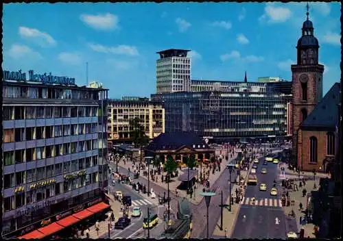 Ansichtskarte Frankfurt am Main Hauptwache, Verkehr, Straßenbahn 1963