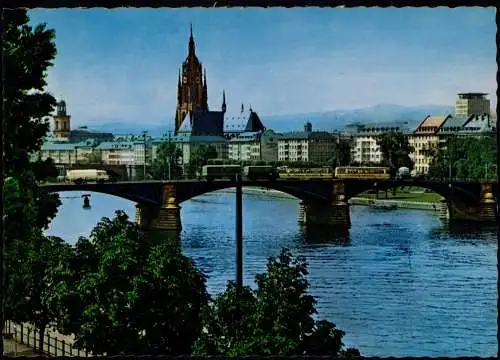 Ansichtskarte Frankfurt am Main Dom und Mainufer - Straßenbahn 1978