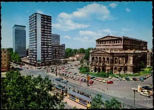 Frankfurt am Main Opernplatz mit Opernhausruine und Zürich-Haus 1974