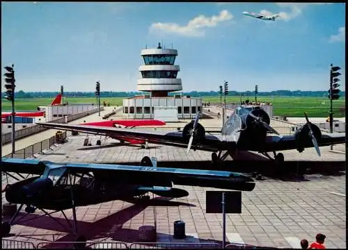 Ansichtskarte Düsseldorf Flughafen, Terrasse - Flugzeug 1980