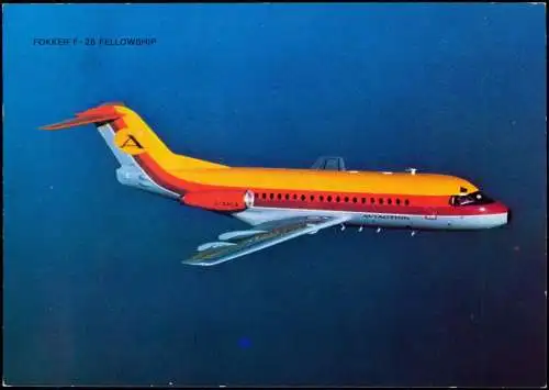 Ansichtskarte  Flugzeug Airplane Avion FOKKER F-28 FELLOWSHIP 1978